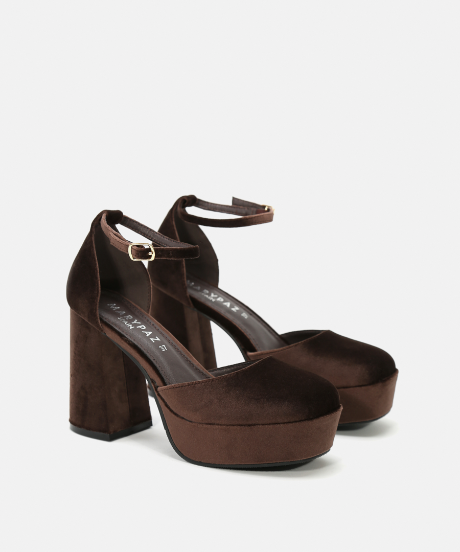 Sapatos plataforma veludo pulseira image number null